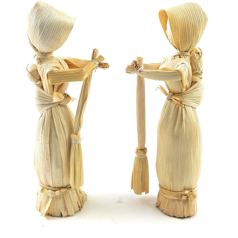 Corn Husk Mother Doll with Baby – Handmade African Figurine from Zimbabwe