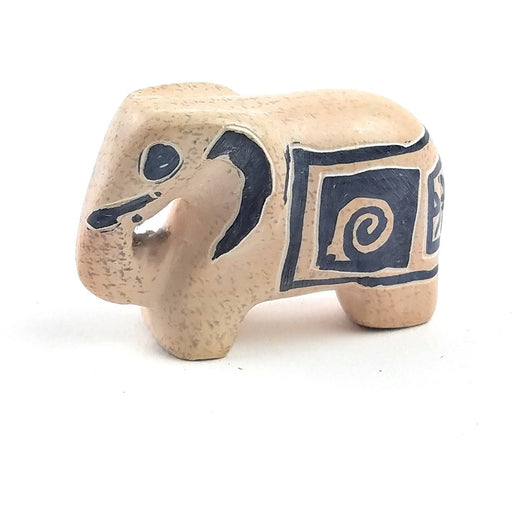 Miniature Soapstone Elephant Figurine – Trunk Down – Kenya Handmade