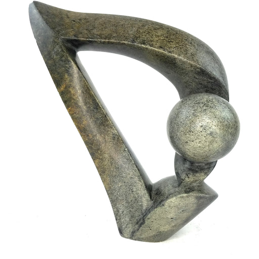 Curved Abstract Plant Sculpture – Shona Stone Art from Zimbabwe