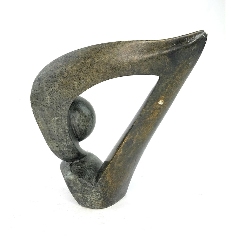 Curved Abstract Plant Sculpture – Shona Stone Art from Zimbabwe