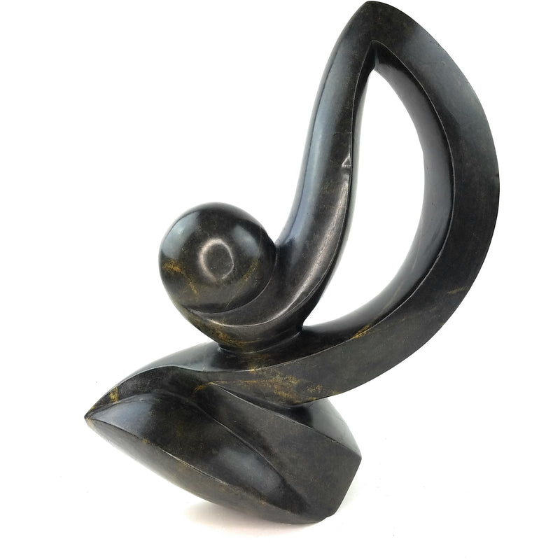 Curved Base Abstract Sculpture – Shona Stone Art from Zimbabwe