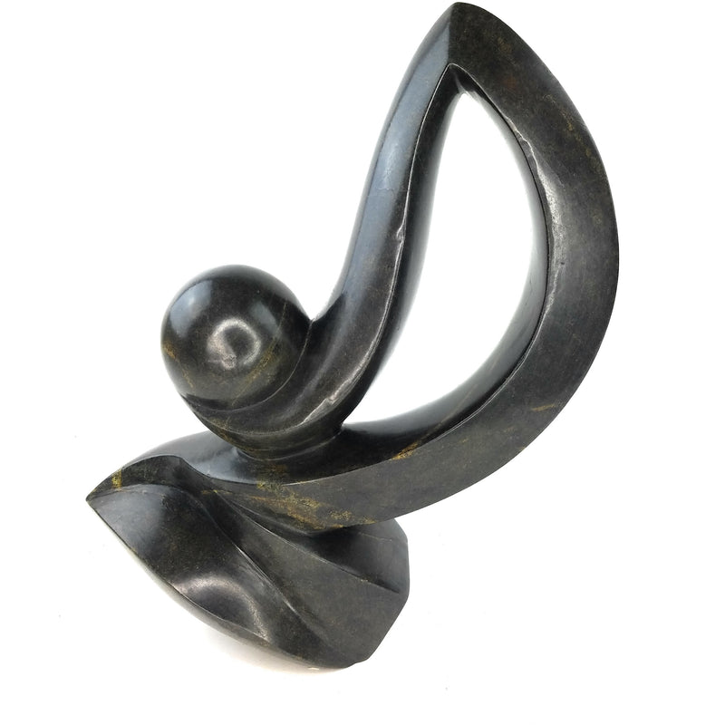 Curved Base Abstract Sculpture – Shona Stone Art from Zimbabwe