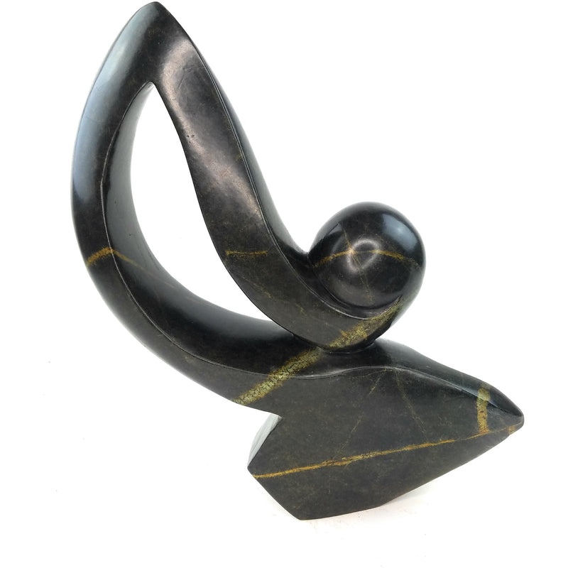 Curved Base Abstract Sculpture – Shona Stone Art from Zimbabwe