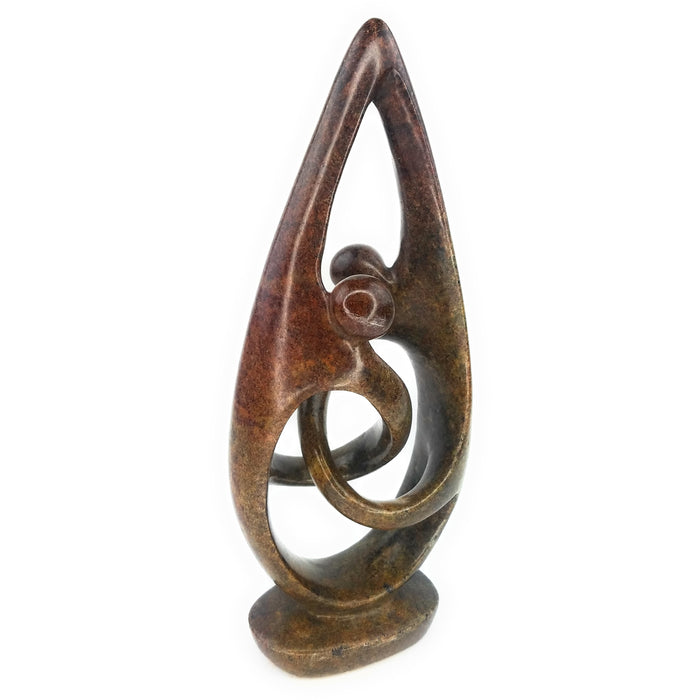 Dancing Couple – Serpentine Red and Green Earthtone Sculpture | Hand Carved in Zimbabwe
