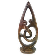 Dancing Couple – Serpentine Red and Green Earthtone Sculpture | Hand Carved in Zimbabwe