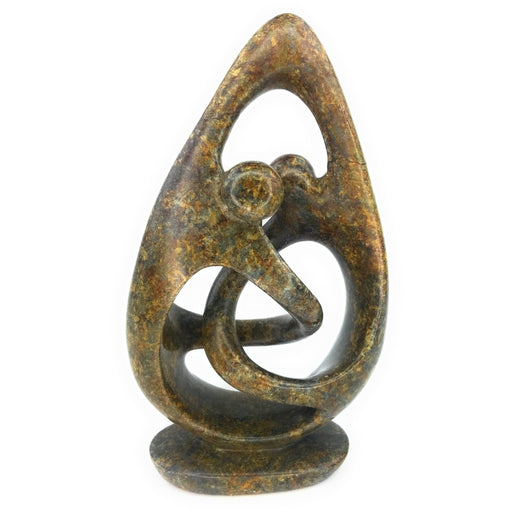 Dancing Couple – Warm Earthtone Stone Sculpture | Hand Carved in Zimbabwe