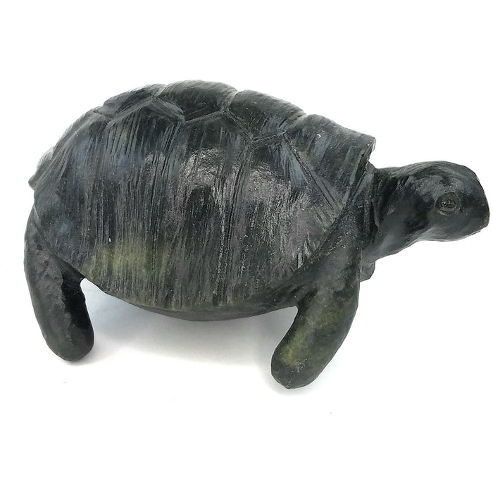 Dark Green African Stone Turtle Sculpture | Zimbabwe