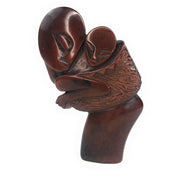 Dark Red Jasper Mother & Child Sculpture – Baby in Wrap