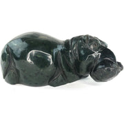 Deep Green Polished Hippo Sculpture – Shona Stone Zimbabwe
