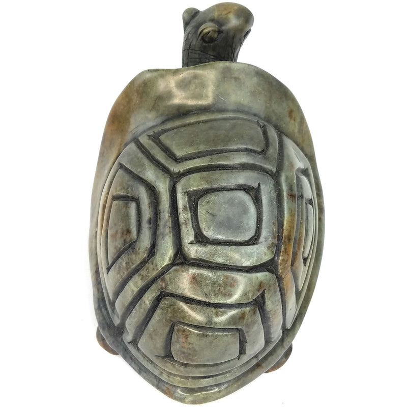Detailed Green Serpentine Turtle | African Stone Art