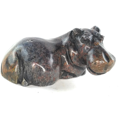 Detailed Resting Hippo Sculpture – Shona Stone Art Zimbabwe