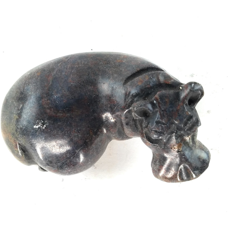 Detailed Resting Hippo Sculpture – Shona Stone Art Zimbabwe