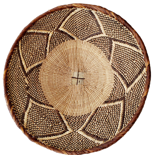 Diamond Weave Tonga Basket | Handwoven Zimbabwe Wall Decor