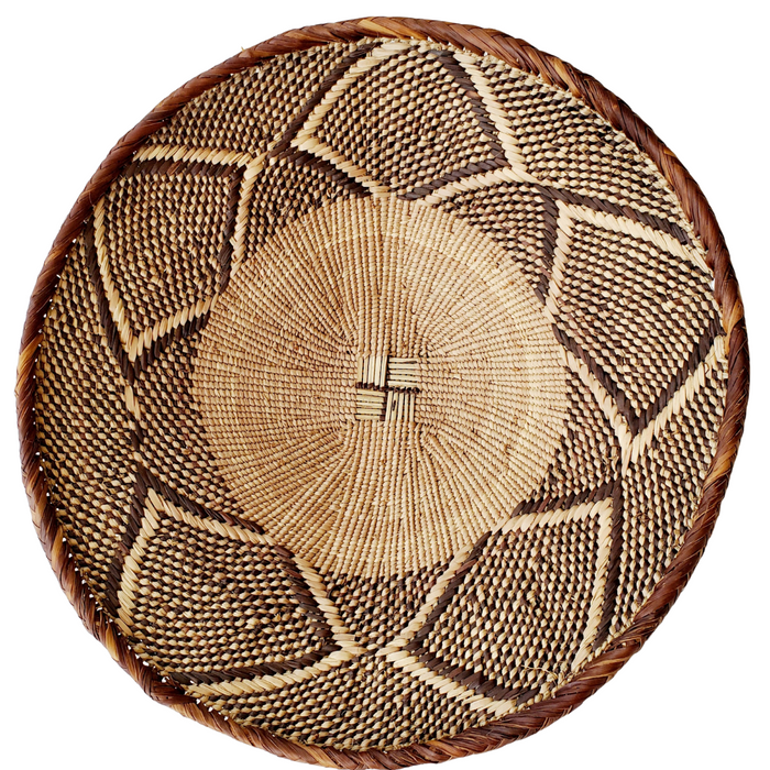 Diamond Weave Tonga Basket | Handwoven Zimbabwe Wall Decor