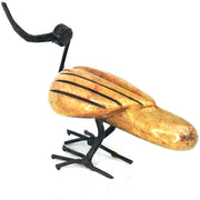 Eco-Friendly Shona Duck Sculpture | Recycled Metal + Springstone