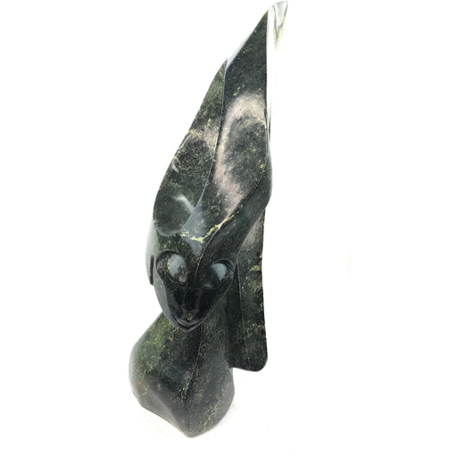 Elegance Woman Bust Sculpture – Hand Carved Shona Green Opalstone from Zimbabwe