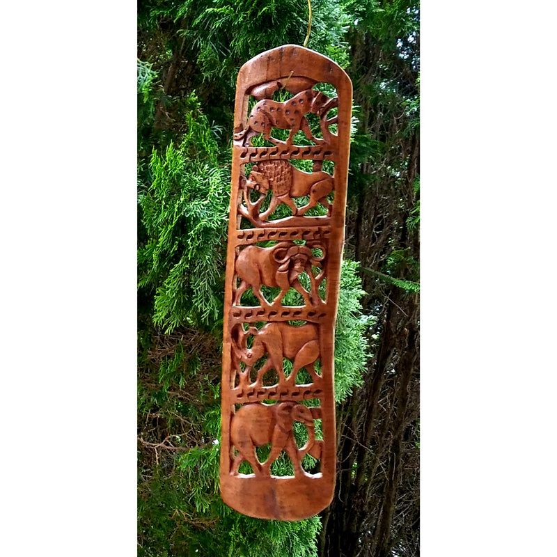 Engraved Big Five Wooden Wall Plaque – African Safari Décor