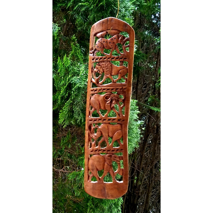 Engraved Big Five Wooden Wall Plaque – African Safari Décor