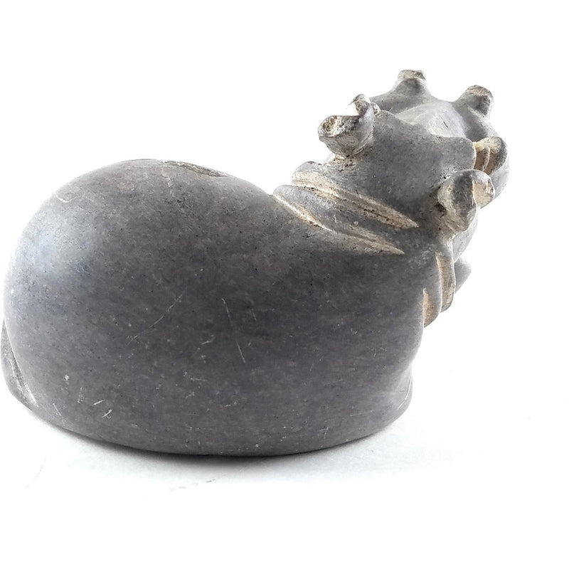 Expressive Hippo Sculpture – Hand Carved Shona Stone Zimbabwe