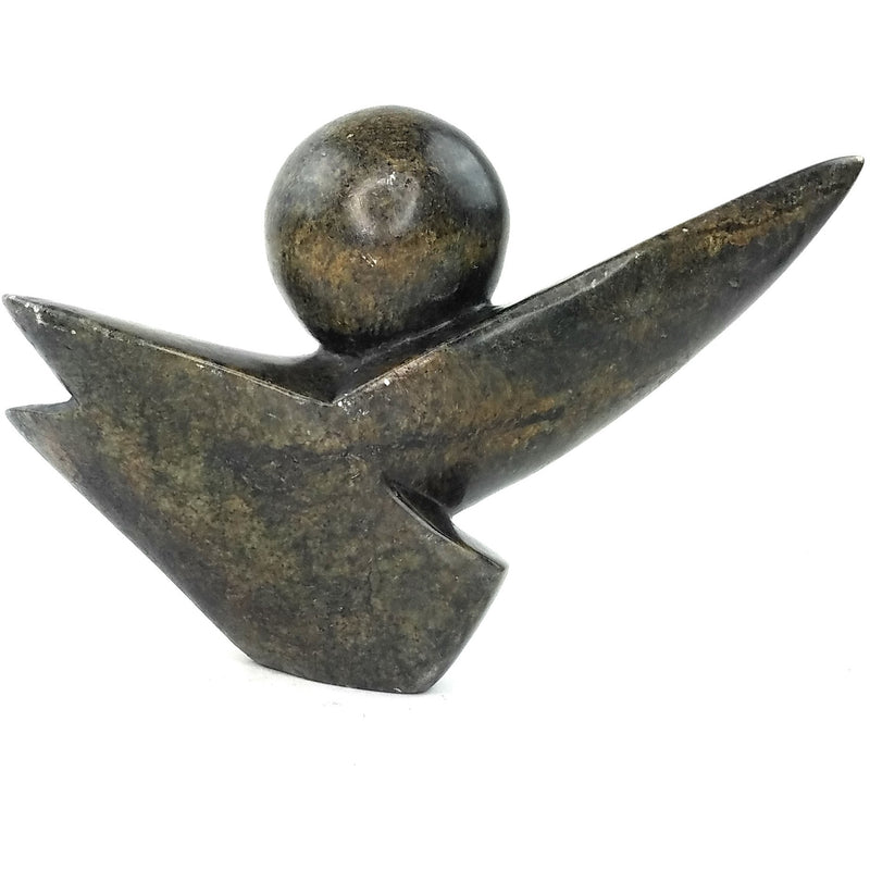 Floating Abstract Plant Sculpture – Shona Stone Art from Zimbabwe
