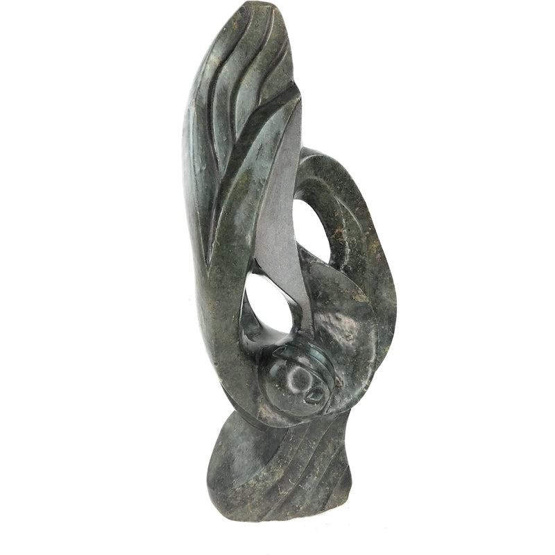 Flowing Abstract Plant Sculpture – Shona Stone Art from Zimbabwe