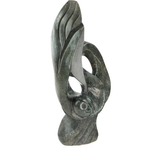 Flowing Abstract Plant Sculpture – Shona Stone Art from Zimbabwe