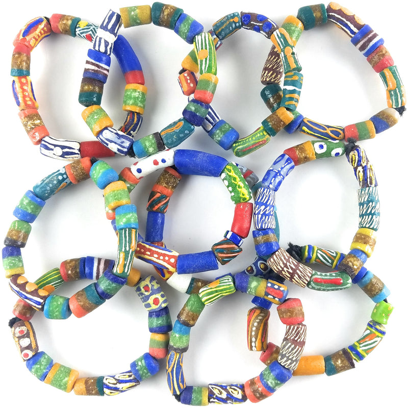 Ghana Trade Bead Bracelet | Handmade Glass Beads from West Africa