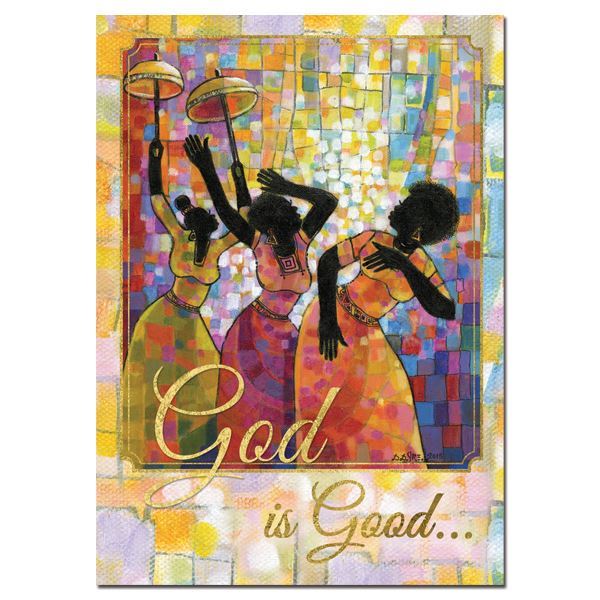 God Is Good – All the Time" with celebratory background.