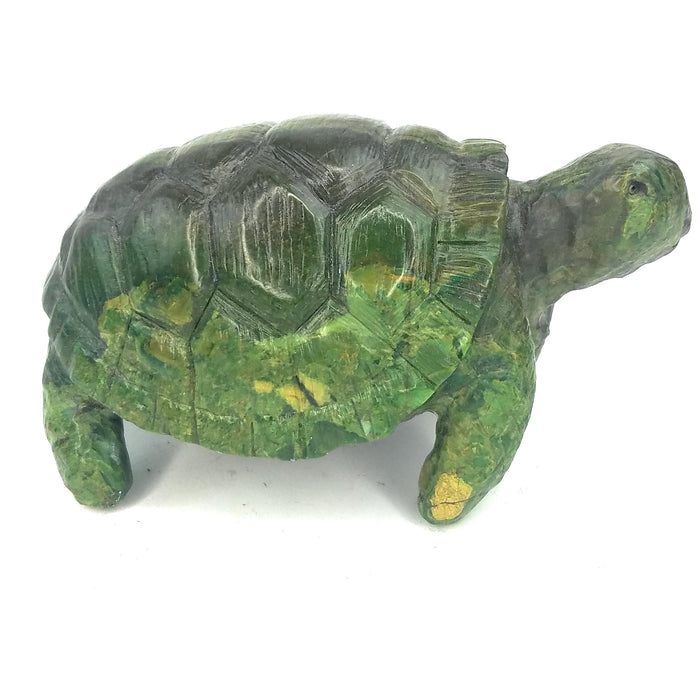 Green African Stone Turtle Sculpture | Zimbabwe Stone Art