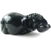Green Hippo Sculpture | Zimbabwe Stone Art