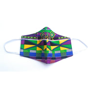 Green Kente African Print Reversible Face Mask – Handmade Cotton