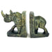 Green Serpentine Rhino Bookends – Hand Carved in Zimbabwe
