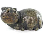 Green Stone Hippo Sculpture | African Art