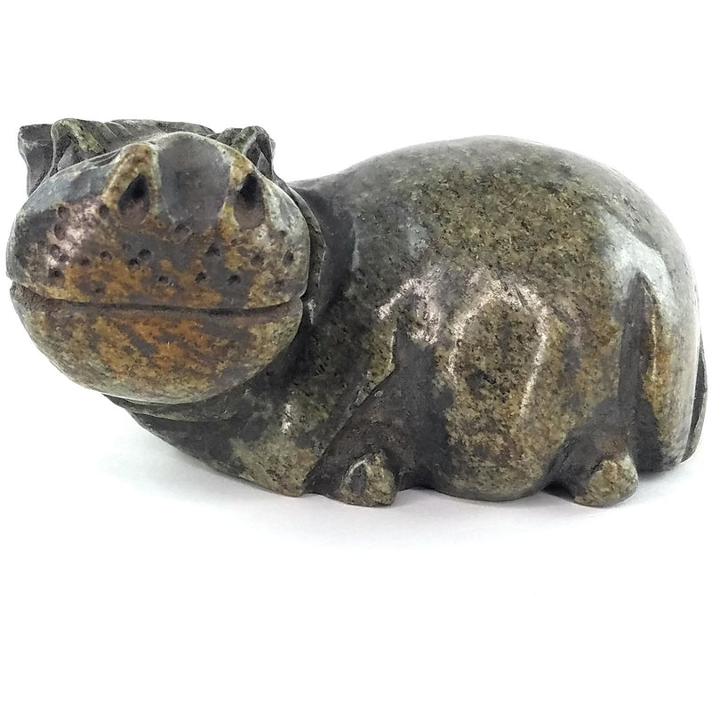 Green Stone Hippo Sculpture | African Art