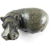 Green Stone Hippo Sculpture | African Art