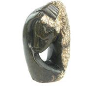 Hair Beauty Woman Sculpture – Hand Carved Shona Green Serpentine from Zimbabwe