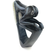 Hair Lady Sculpture – Hand Carved Shona Black Springstone Art