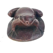 Hand-Carved African Frog Statue