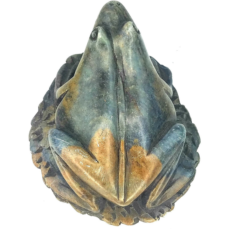 Hand-Carved African Frog Statue