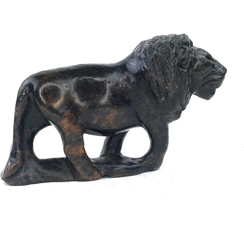 Hand-Carved African Lion Sculpture