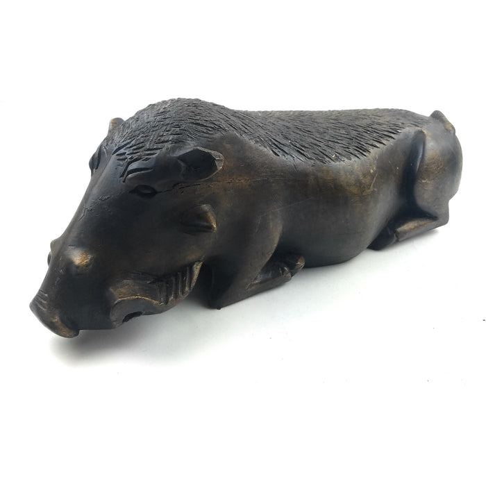 Hand-Carved African Warthog Sculpture – Shona Art from Zimbabwe