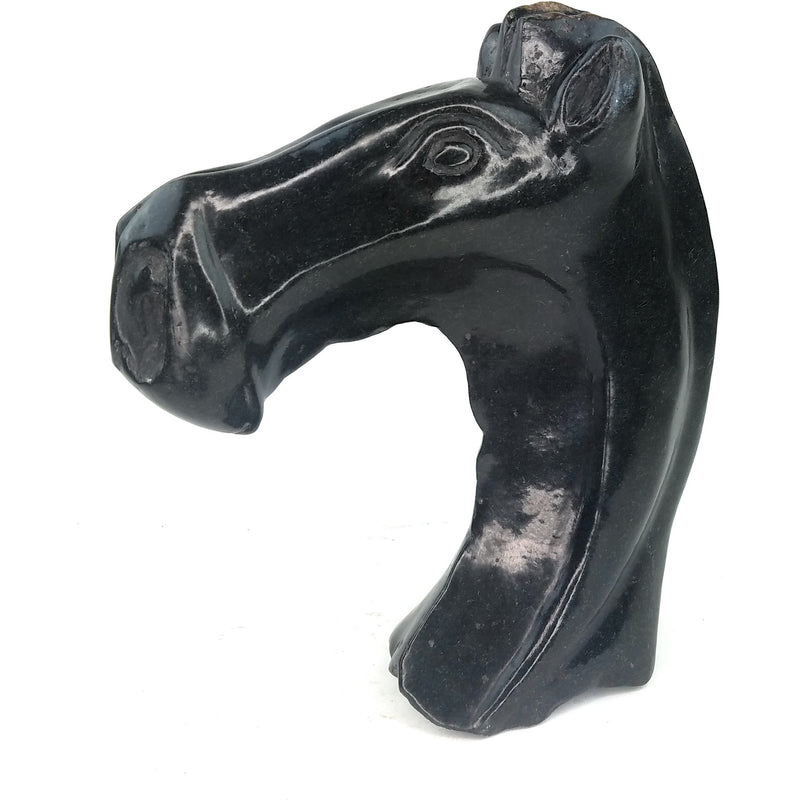 Hand-Carved Horse Head Sculpture