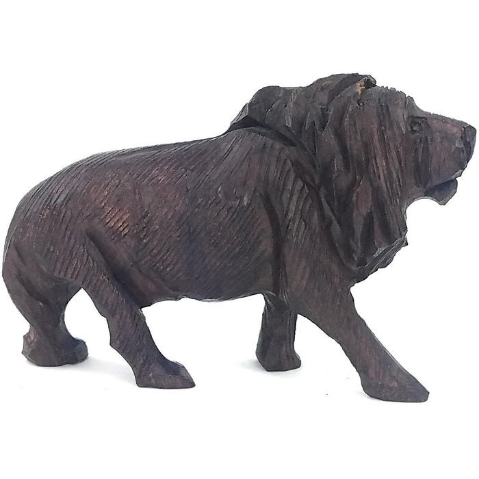 Ironwood Lion Sculpture Handmade In Zimbabwe
