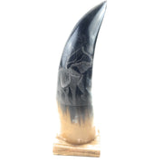 Hand-Carved Nguni Cow Horn Scrimshaw