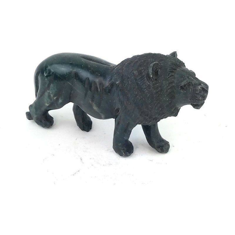 Hand-Carved African Lion Sculpture