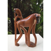 Hand-Carved Wooden Baboon Sculpture – Shona Art from Zimbabwe