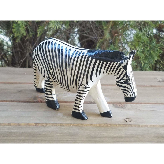 Hand-Carved African Wooden Zebra Sculpture – Maasai Art from Kenya