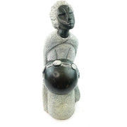 Opal Stone Mbira Player Sculpture | Handmade Shona Art