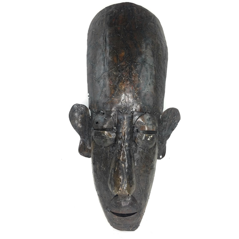 Handcrafted Recycled Metal African Mask – Fair Trade Wall Art from Zimbabwe