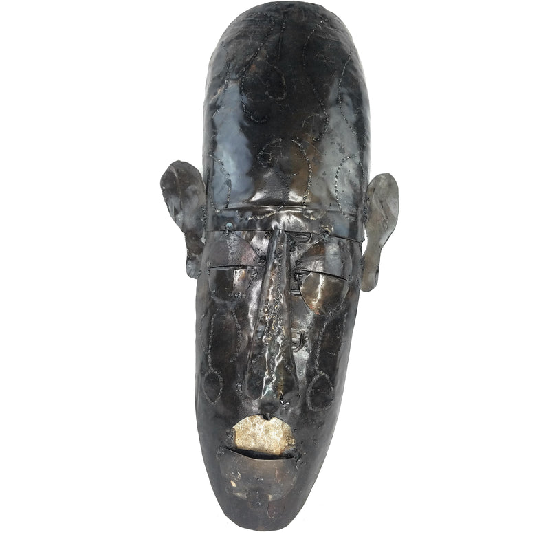 Handcrafted Recycled Metal African Mask – Fair Trade Wall Art from Zimbabwe